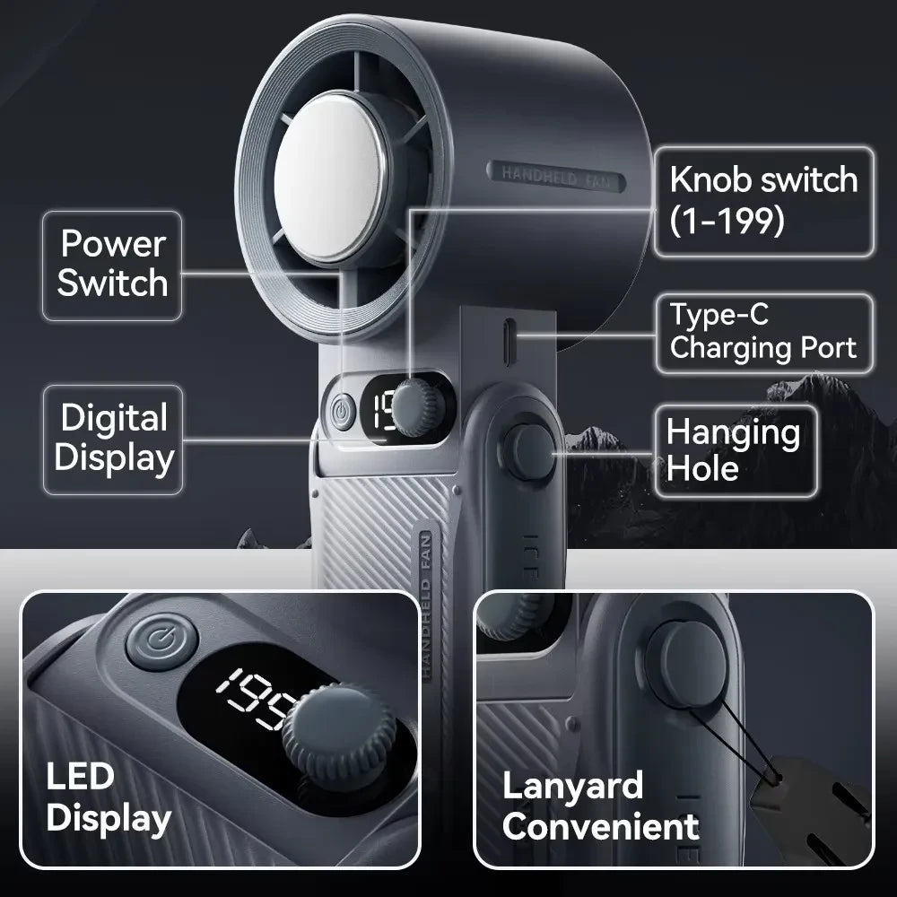 TurboGrip Handheld Foldable Outdoor Fan